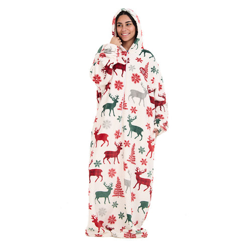 Snuggs Wearable Blanket Monk White Christmas Deer